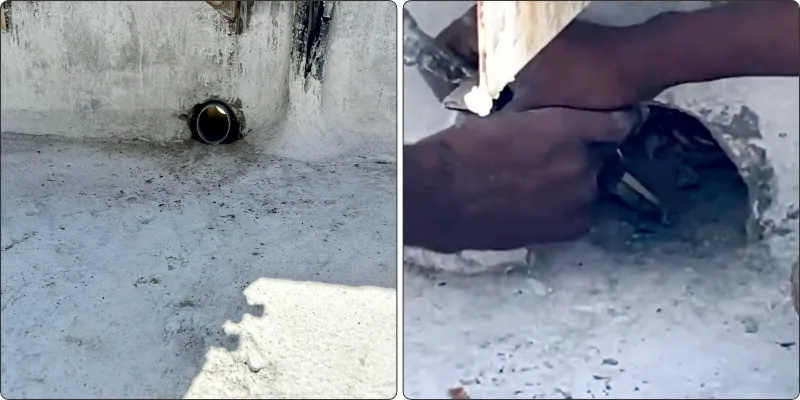 Leakage Around Pipe Outlets and Drain Points