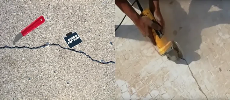 Opening terrace cracks using grinder for crack repair preparation