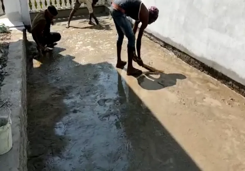 New terrace waterproofing work with protective coating