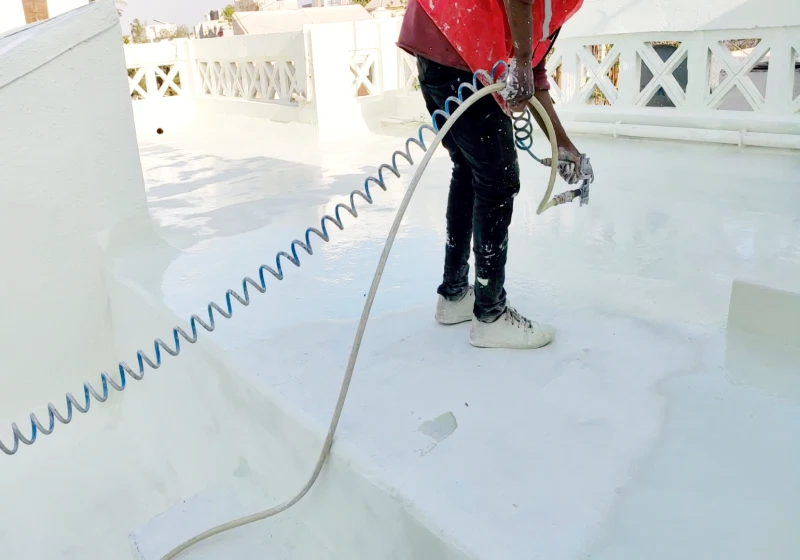 Old terrace crack repair and waterproofing treatment process